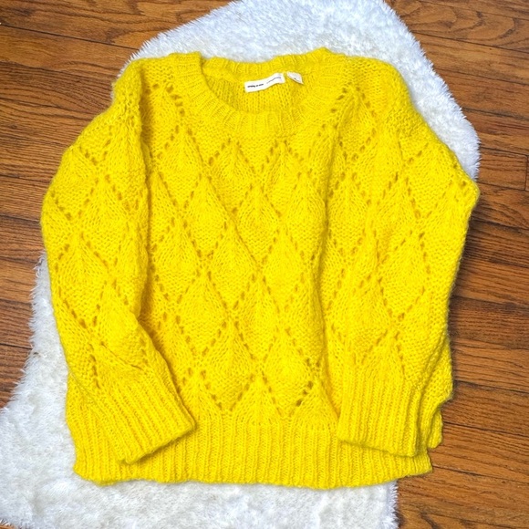 Anthropologie Yellow Crew Neck Sweater - Picture 5 of 12